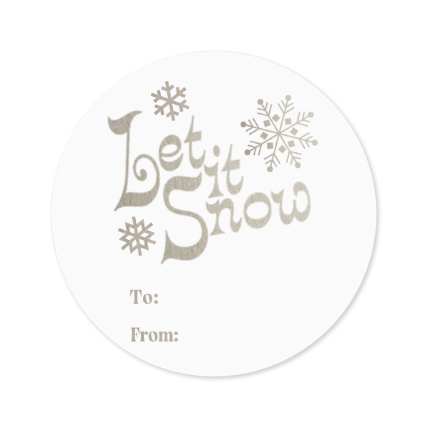 5 Let It Snow Label - Personalized Round Label (Ink)
