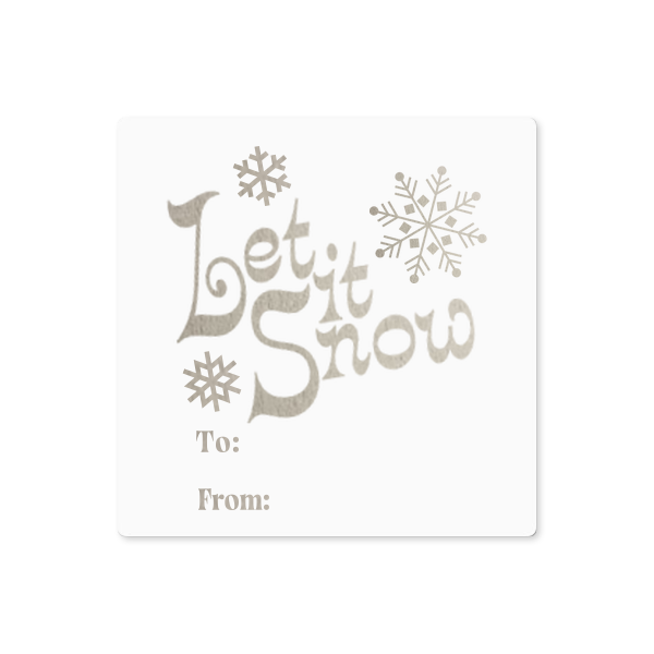 5 Let It Snow Label - Personalized Square Label (Ink)