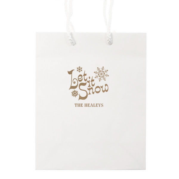 25 Let It Snow Bag Three Snowflakes Bag - Personalized Classic Gift Bag (Foil)