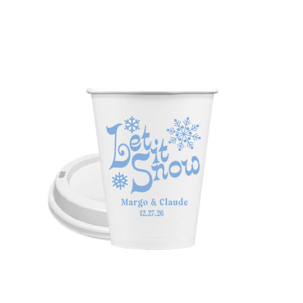 50 Let It Snow Cup - Personalized 8-oz. Single Wall Paper Hot Cup (Ink)