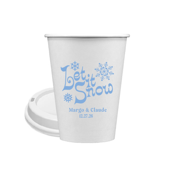 50 Let It Snow Cup - Personalized 12-oz. Single Wall Paper Hot Cup (Ink)