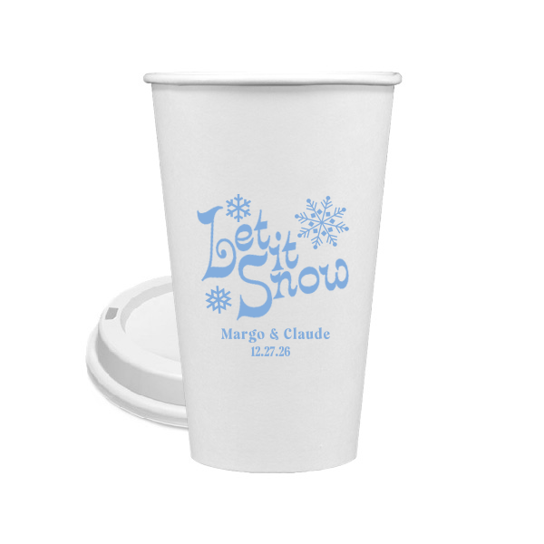 50 Let It Snow Cup - Personalized 16-oz. Single Wall Paper Hot Cup (Ink)