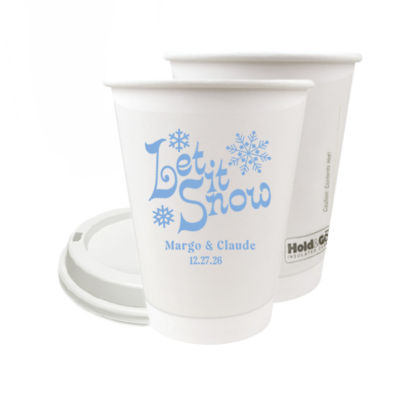50 Let It Snow Cup - Personalized 12-oz. Double Wall Paper Hot Cup (Ink)