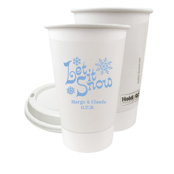 50 Let It Snow Cup - Personalized 16-oz. Double Wall Paper Hot Cup (Ink)
