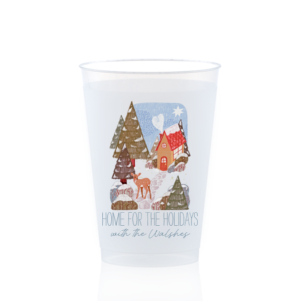 25 Cozy Home For the Holidays Full Color Cup - Personalized 12-oz. Frosted Cup (Photo)