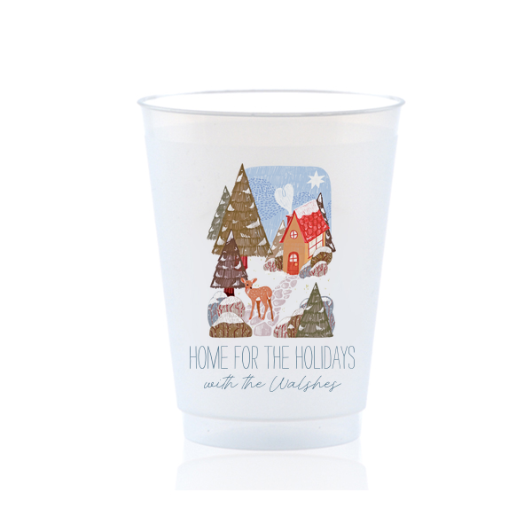 25 Cozy Home For the Holidays Full Color Cup - Personalized 16-oz. Frosted Cup (Photo)