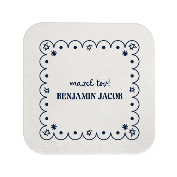 50 Star of David Frame Coaster - Personalized Square Coaster (Foil)