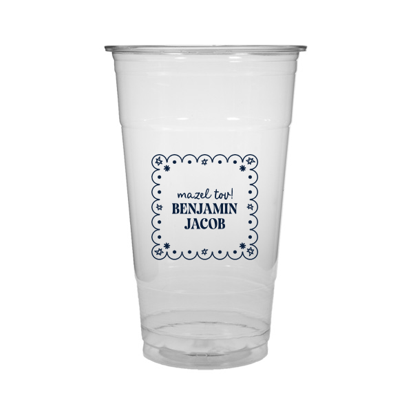 50 Star of David Frame Cup - Personalized 24-oz. Soft Plastic Cup (Ink)