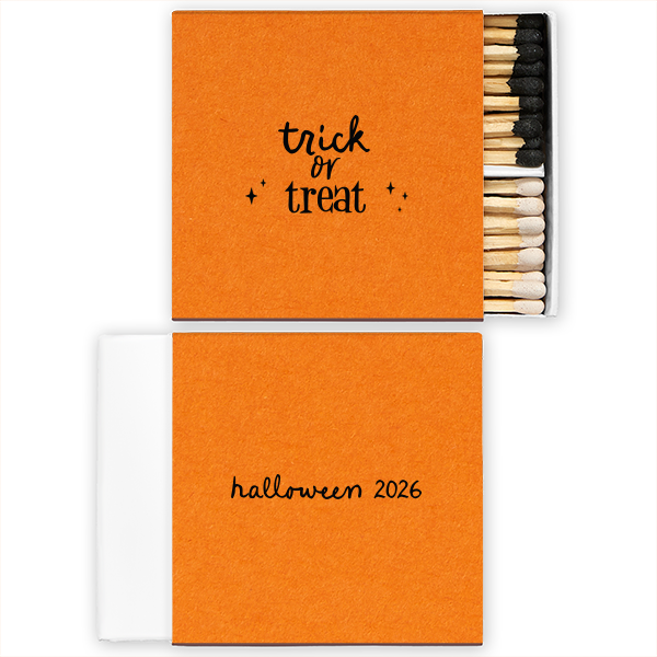 50 Trick Or Treat Match - Personalized Two-Chamber Matchbox (Foil)