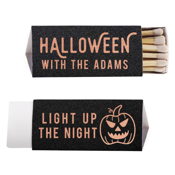 50 Light Up the Halloween Night Matchbox - Personalized Seasonal Triangle Matchbox (Foil)