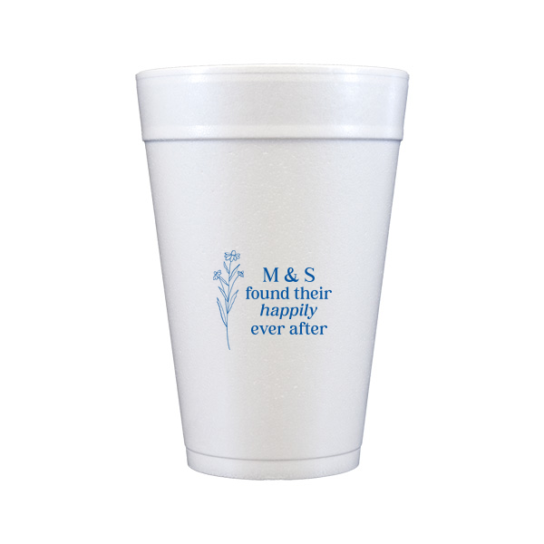50 Happily Ever After Floral Cup - Personalized 32-oz. Styrofoam Cup (Ink)