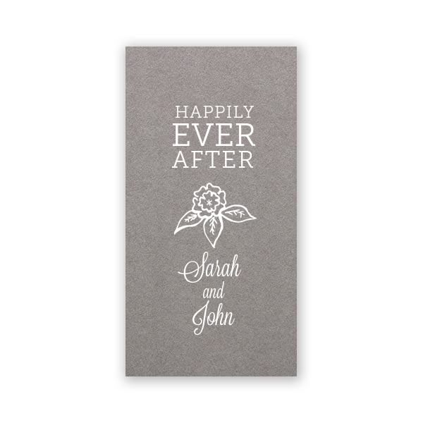 25 Happily Ever After Wedding Bookmark - Personalized Wedding Party Pocket (Foil)