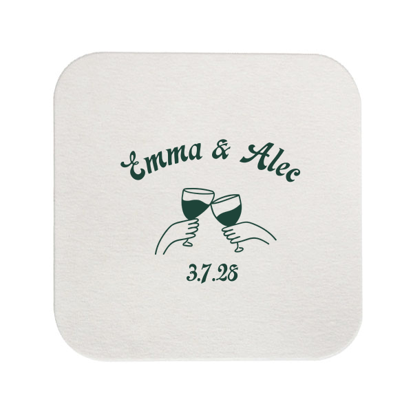 Couples Name Clink Coaster