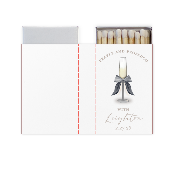 Pearls and Prosecco Full Color Matchbox