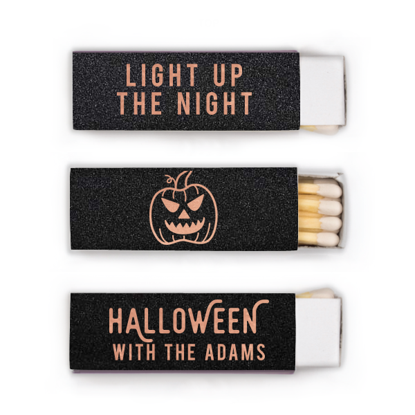 50 Light Up the Halloween Night Matchbox - Personalized Seasonal Lipstick Matchbox (Foil)