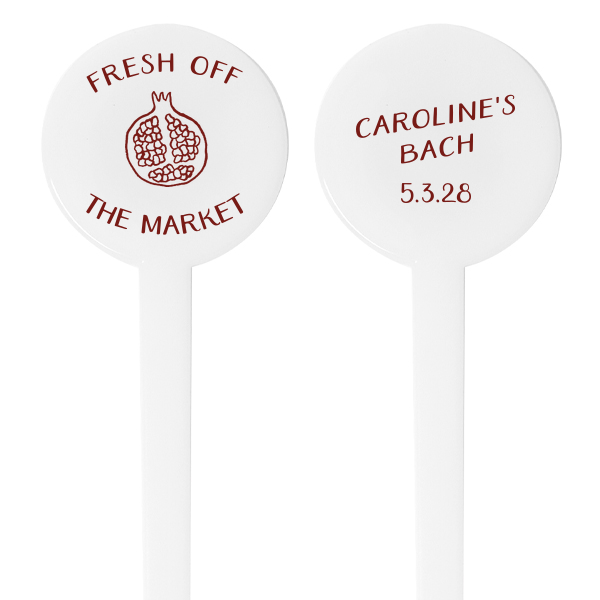 100 Fresh Off The Market Bachelorette Stir Stick - Personalized Round Plastic Stir Stick (Foil)