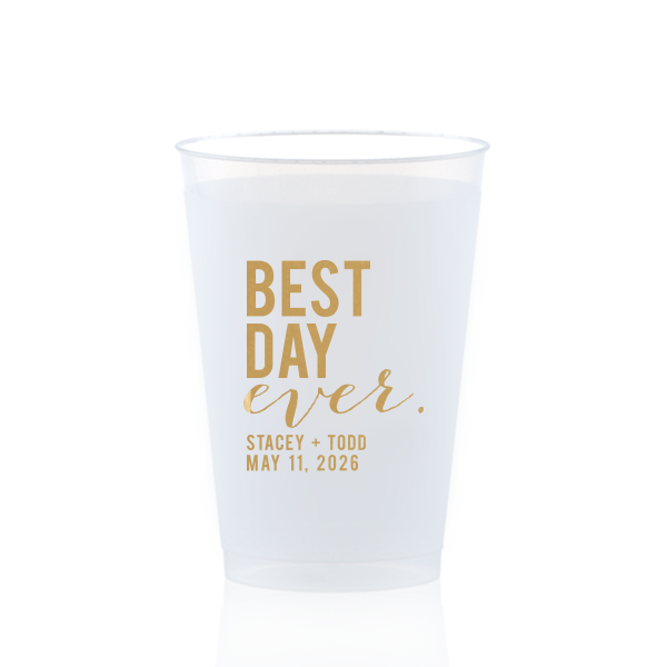 50 Best Day Ever Block Names Cup - Personalized Anniversary 12-oz. Frosted Cup (Ink)