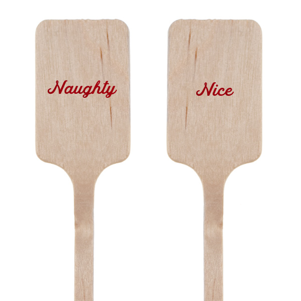 100 Naughty or Nice Stir Stick - Personalized Rectangle Stir Stick (Foil)