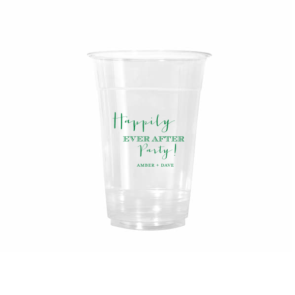50 Happily Ever After Party Cups - Personalized Wedding 16-oz. Cold Cup (Ink)