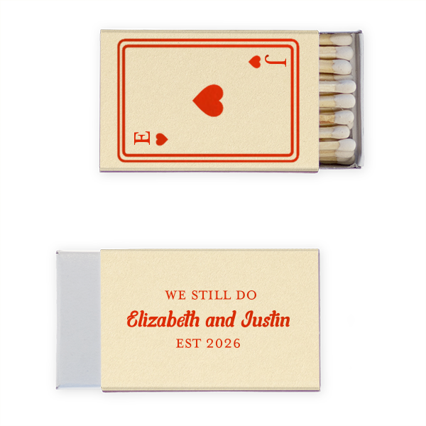 Heart Playing Card Anniversary Matchbox