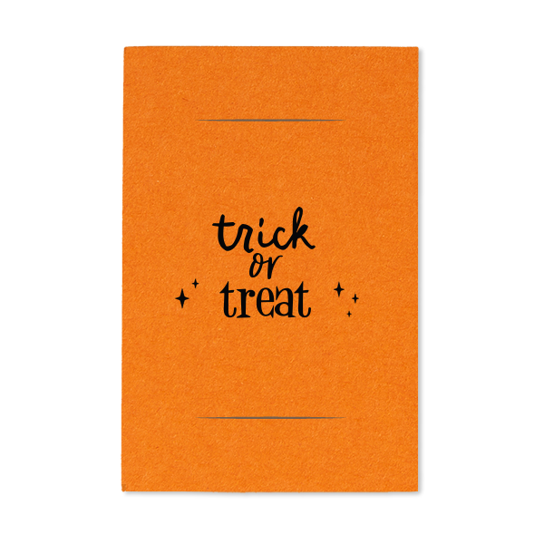 50 Trick Or Treat Sprinkler Sleeve - Personalized Small Sparkler Sleeve (Foil)