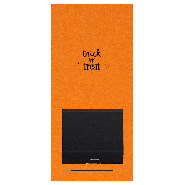 50 Trick Or Treat Sprinkler Sleeve - Personalized Sparkler Sleeve with Matchbook (Foil)
