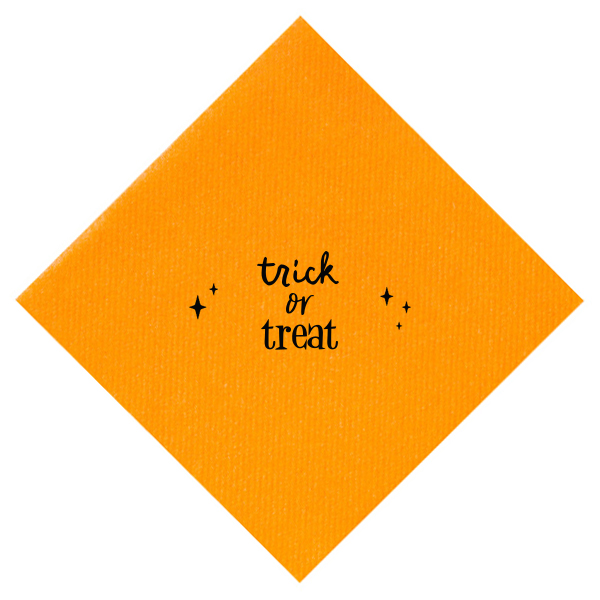 50 Trick Or Treat Napkin - Personalized Cocktail Napkin (Foil)