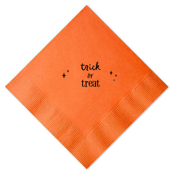 50 Trick Or Treat Napkin - Personalized Dinner Napkin (Foil)