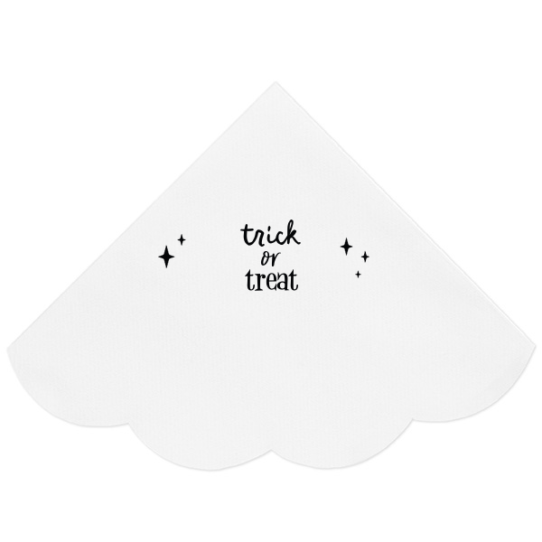 50 Trick Or Treat Napkin - Personalized Scalloped Luncheon Napkin (Foil)