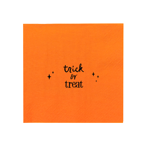 50 Trick Or Treat Napkin - Personalized Cocktail Napkin (Large Print)