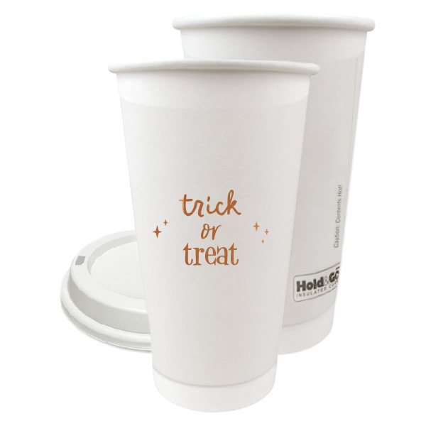 50 Trick Or Treat Cup - Personalized 20-oz.Double Wall Paper Hot Cup (Ink)