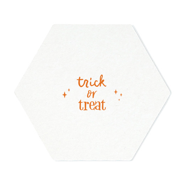 50 Trick Or Treat Coaster - Personalized Hexagon Coaster (Foil)
