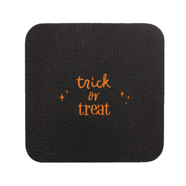 6 Trick Or Treat Coaster - Personalized Square Leather Coaster (Foil)