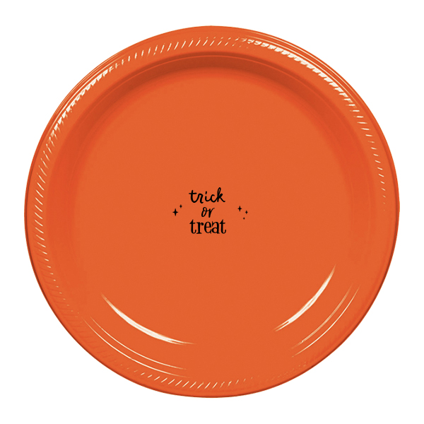 25 Trick Or Treat Plate - Personalized Dinner Plate (Foil)
