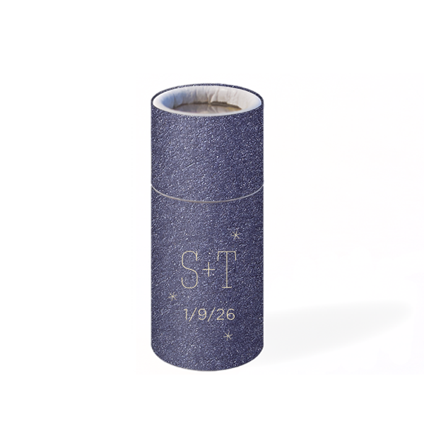 Our personalized Shiny True Blue Barrel Matchbox with Shiny Sky Blue Foil can be customized to complement every last detail of your party.