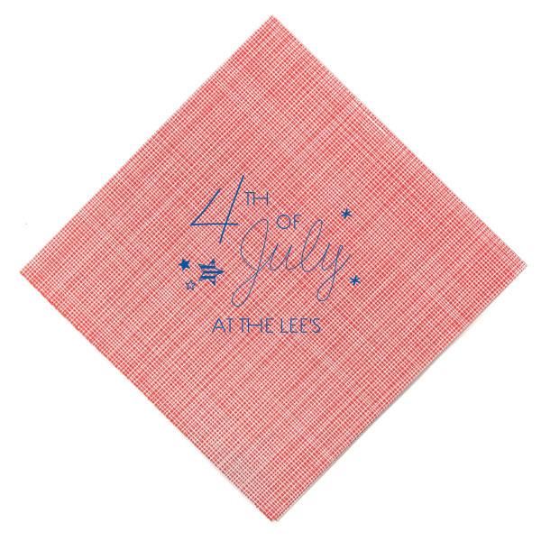 50 4th of July Stars Napkin - Personalized Seasonal Cocktail Napkin (Foil)