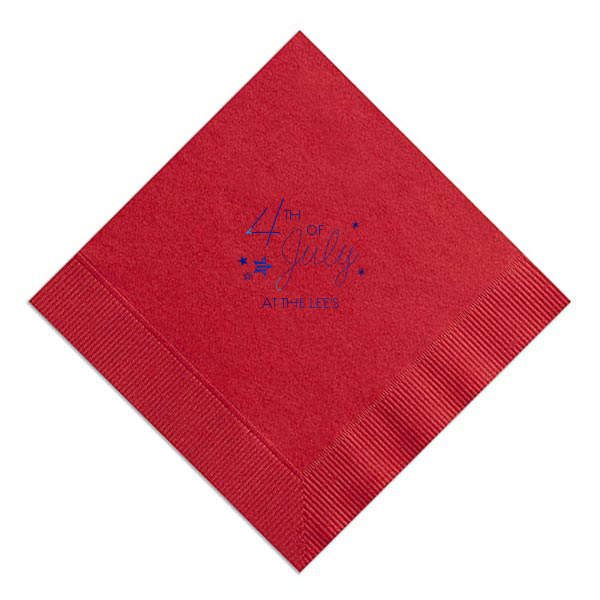 50 4th of July Stars Napkin - Personalized Seasonal Dinner Napkin (Foil)