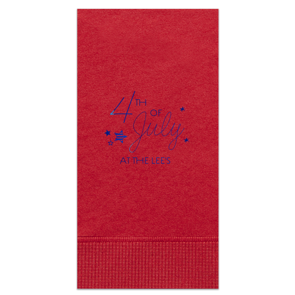 50 4th of July Stars Napkin - Personalized Seasonal Paper Guest Towel (Foil)