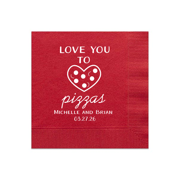 Our personalized Convertible Red Cocktail Napkins with Bleed with Matte White Foil has a Heart Outline graphic and is good for use in Hearts, Wedding themed parties and can't be beat. Showcase your style in every detail of your party's theme!