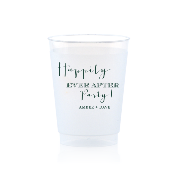 50 Happily Ever After Party Cups - Personalized Wedding 10-oz. Frosted Cup (Ink)