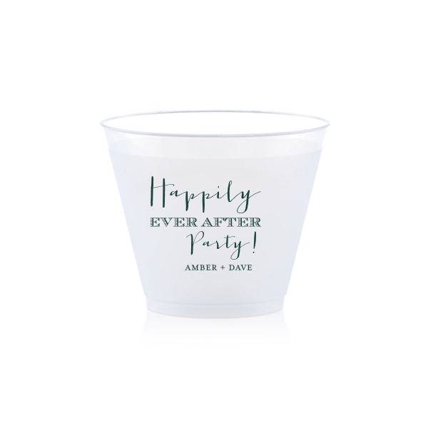 50 Happily Ever After Party Cups - Personalized Wedding 9-oz. Frosted Cup (Ink)