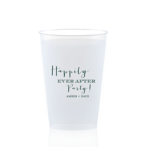 50 Happily Ever After Party Cups - Personalized Wedding 12-oz. Frosted Cup (Ink)