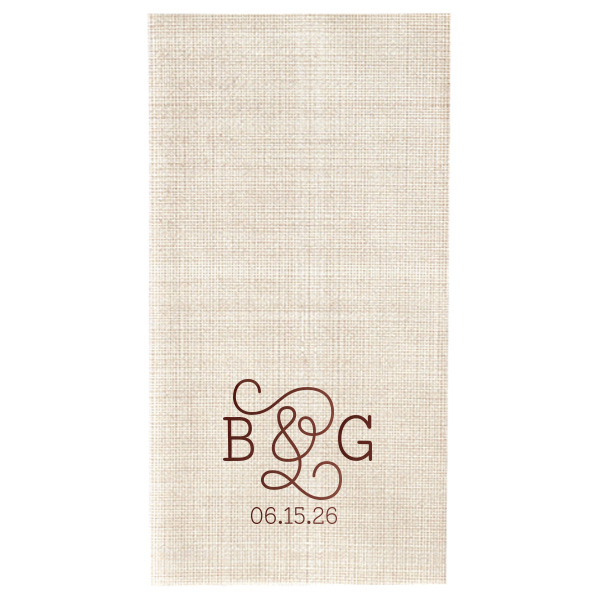 Personalized Moss Green Linen Like Cocktail Napkin with Matte White Foil will look fabulous with your unique touch. Your guests will agree!
