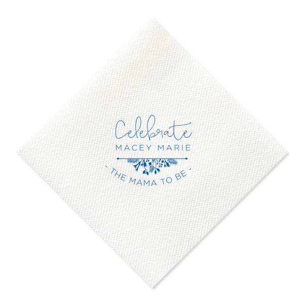 50 Celebrate the Mama to Be Napkin - Personalized Baby Shower Petite Cocktail Napkin (Foil)