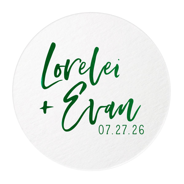 ForYourParty's chic Eggshell Square Coaster with Shiny Leaf Foil will make your guests swoon. Personalize your party's theme today.