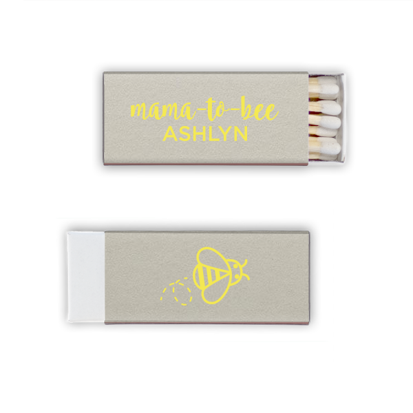 50 Mama To Bee Matchbox - Personalized Baby Shower Mini Matchbox (Foil)