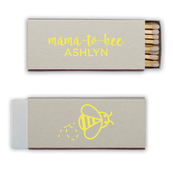 50 Mama To Bee Matchbox - Personalized Baby Shower Candle Matchbox (Foil)
