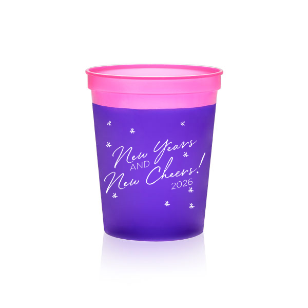 ForYourParty's personalized Pink to Purple 16 oz Stadium Mood Cup with Matte White Ink Cup Ink Colors will impress guests like no other. Make this party unforgettable.