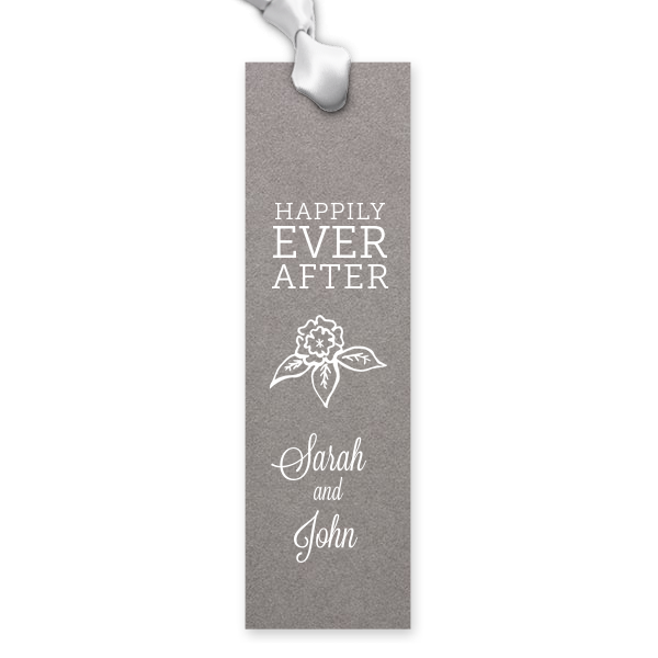 25 Happily Ever After Wedding Bookmark - Personalized Wedding Bookmark (Foil)