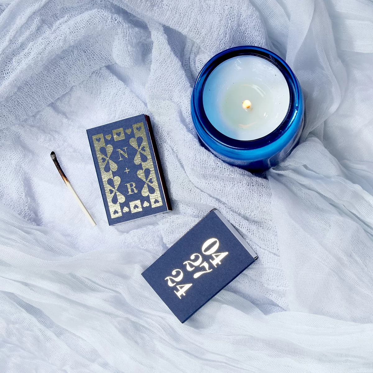 Navy blue custom matchboxes